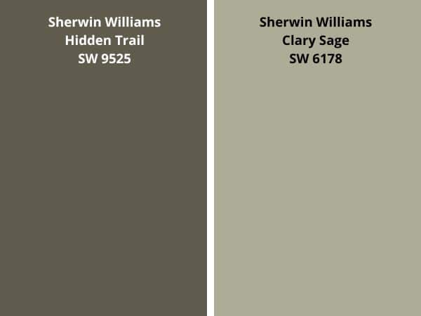 Hidden Trail vs clary sage color comparison digital swatch