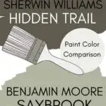 SW Hidden Trail vs BM Saybrook Sage paint color comparison pinterest graphic