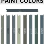 The best blue & green paint colors that pair with red brick exteriors - Pinterest graphic