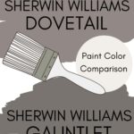 SW Dovetail vs SW Gauntlet Gray paint color comparison pinterest graphic
