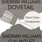 SW Dovetail vs SW Gauntlet Gray paint color comparison pinterest graphic