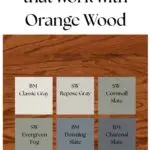 paint colors that work with orange wood pinterest graphic