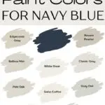BM paint colors that go with navy blue pinterest graphic