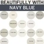 Paint Colors that look fantastic with navy blue - Pinterest graphic