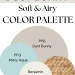 PPG Dust Bunny Soft & Airy paint Color Palette - Pinterest Graphic