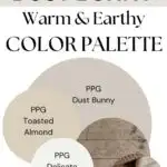 PPG Dust Bunny Warm & Earthy paint Color Palette - Pinterest Graphic
