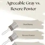 PPG Dust Bunny vs. Agreeable Gray vs. Revere Pewter - Pinterest Graphic