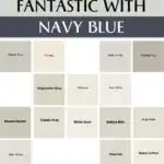 Paint Colors that look fantastic with navy blue - Pinterest graphic