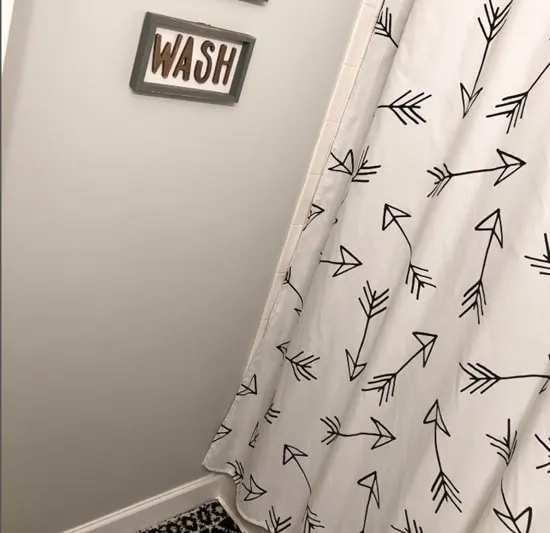 bathroom with shower curtain
