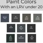 dark moody paint colors with an LRV under 20 - Pinterest Graphic