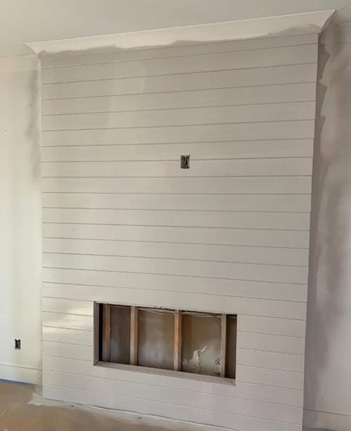 fireplace with shiplap