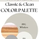 PPG Whiskers Classic & Clean paint Color Palette - Pinterest Graphic