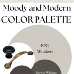 PPG Whiskers Moody and Modern paint Color Palette -Pinterest graphic