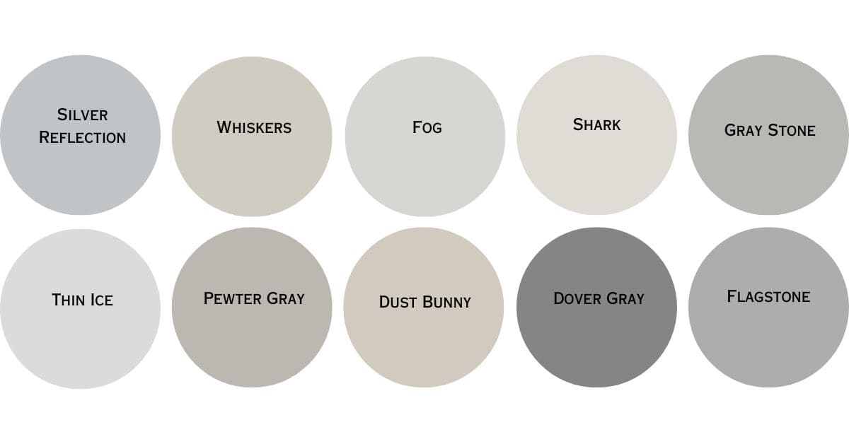 PPG gray paint colors digital swatches