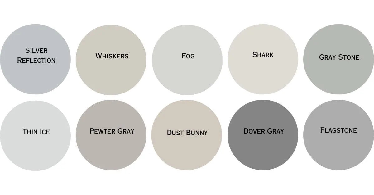 PPG gray paint colors digital swatches