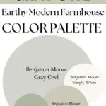 BM Gray Owl Earthy Modern Farmhouse paint Color Palette - Pinterest graphic