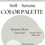 BM Gray Owl Soft Serene paint Color Palette - Pinterest graphic