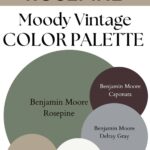 BM Rosepine Moody Vintage paint Color Palette - Pinterest graphic