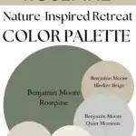 BM Rosepine Nature-Inspired Retreat paint Color Palette - Pinterest graphic