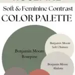 BM Rosepine Soft & Feminine Contrast paint Color Palette - Pinterest graphic
