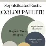 BM Rosepine Sophisticated Rustic paint Color Palette - Pinterest graphic