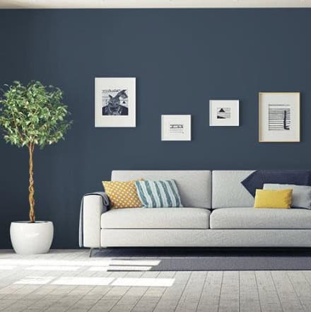Cavalry Living room with couch , art and plant