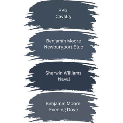 PPG Cavalry color comparison digital swatches 