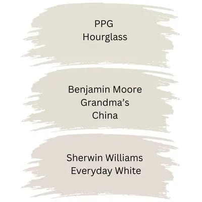 PPG Hourglass color comparison digital swatches