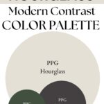 PPG Hourglass modern contrast paint Color Palette - Pinterest graphic
