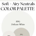 PPG Delicate White Soft Airy Neutrals paint Color Palette - Pinterest graphic