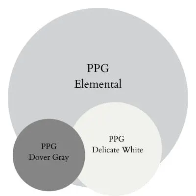 PPG Elemental Classic Cool paint Color Palette - Pinterest graphic