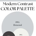 PPG Elemental Modern Contrast paint Color Palette - Pinterest graphic