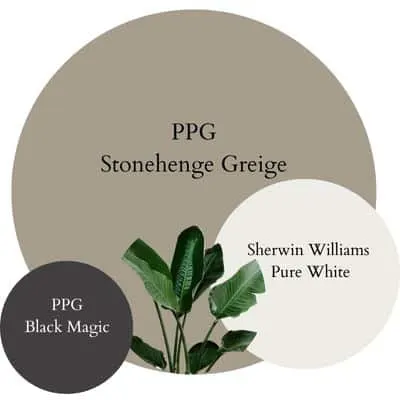 PPG Stonehenge Greige Modern Sleek Palette paint Color Palette - Pinterest graphic