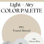 PPG Toasted Almond Light Airy paint Color Palette - Pinterest graphic