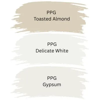 PPG Toasted Almond trim colors digital swatches