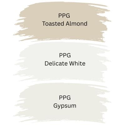 PPG Toasted Almond trim colors digital swatches