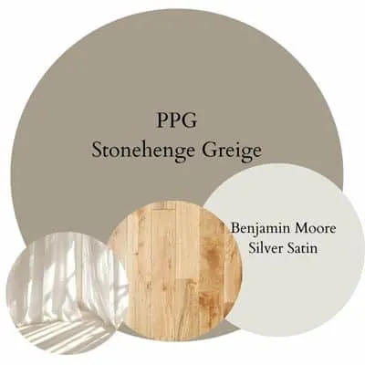 Stonehenge Greige Neutral Serenity Palette paint Color Palette - Pinterest graphic 