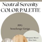 Stonehenge Greige Neutral Serenity Palette paint Color Palette - Pinterest graphic
