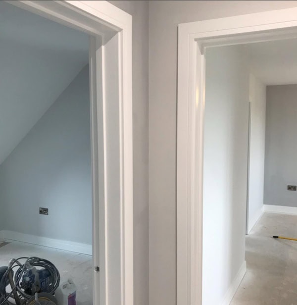 empty rooms with gray walls