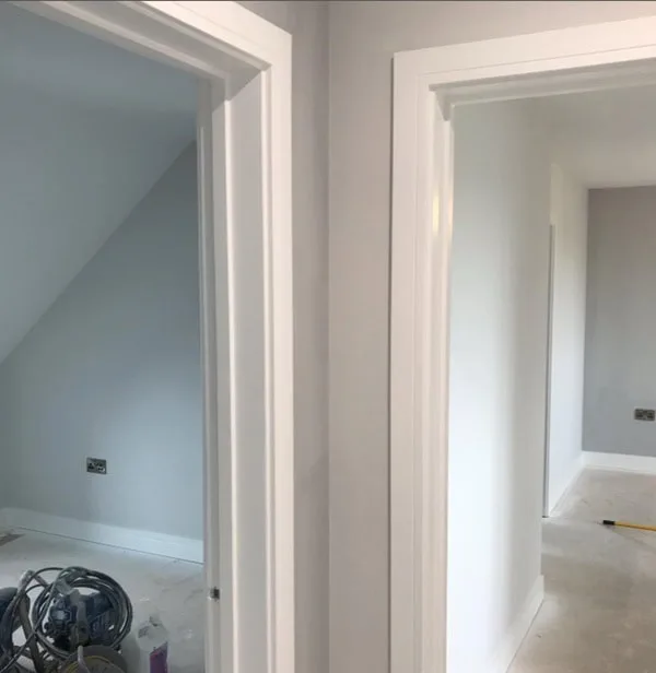 empty rooms with gray walls