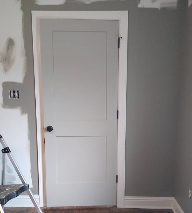a gray painted door
