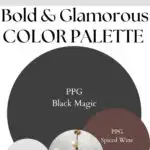 PPG Black Magic Bold & Glamorous paint Color Palette - Pinterest graphic
