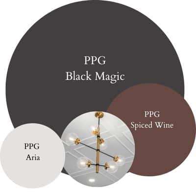 PPG Black Magic Bold & Glamorous paint Color Palette - Pinterest graphic