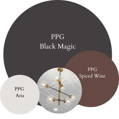 PPG Black Magic Bold & Glamorous paint Color Palette - Pinterest graphic