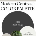 PPG Black Magic Modern Contrast Palette paint Color Palette - Pinterest graphic