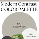 PPG Ghost Writer Modern Contrast Palette paint Color Palette - Pinterest graphic