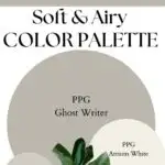 PPG Ghost Writer Soft & Airy Palette paint Color Palette - Pinterest graphic