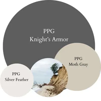 PPG Knight's armor Coastal paint Color Palette - Pinterest graphic