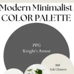 PPG Knight's armor Modern Minimalist paint Color Palette - Pinterest graphic