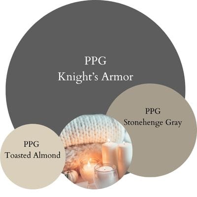 PPG Knight's armor Warm & Moody paint Color Palette - Pinterest graphic